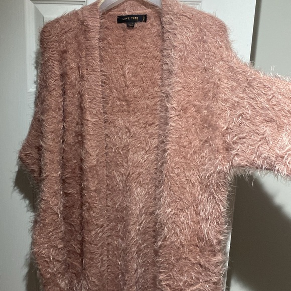 Mauve pink fuzzy knit cardigan - Picture 12 of 12